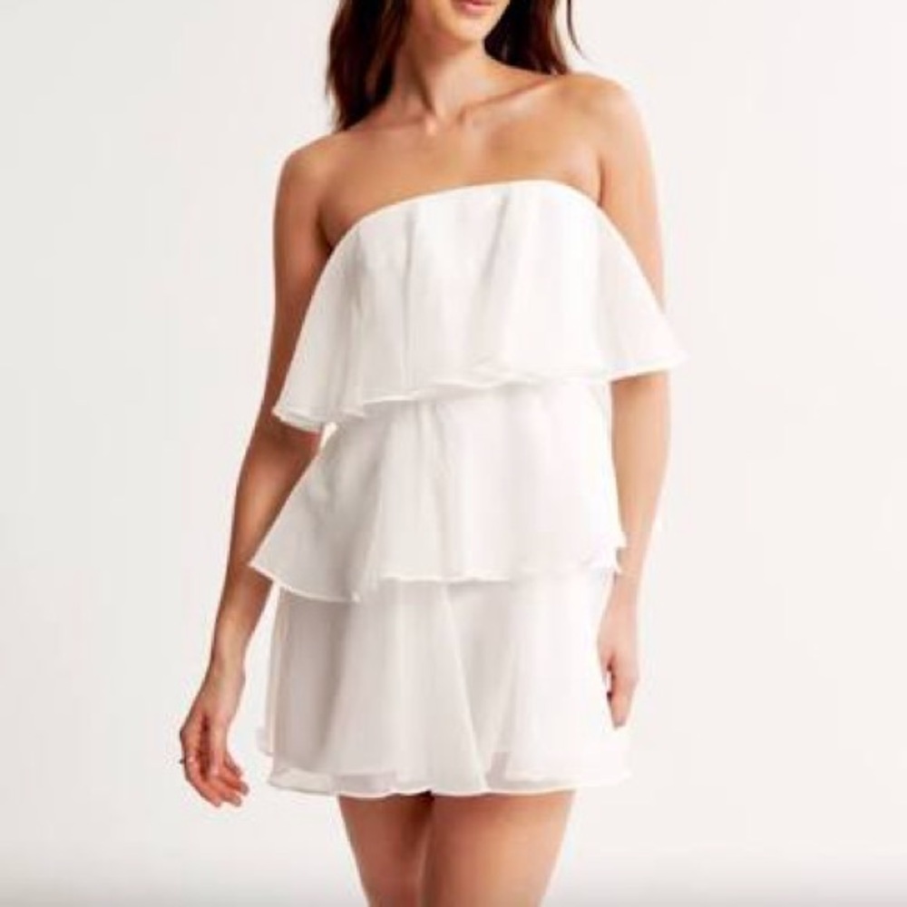 Abercrombie & Fitch Cream Layered Dress
